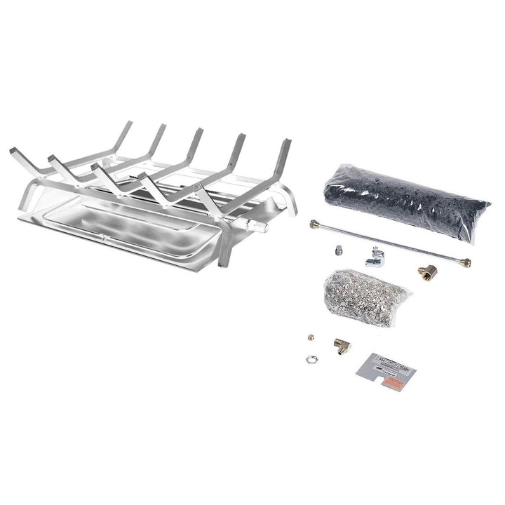 Rasmussen Double Sided Custom Embers Pan Stainless Steel Burner and Grate Kit - Natural Gas Fuel