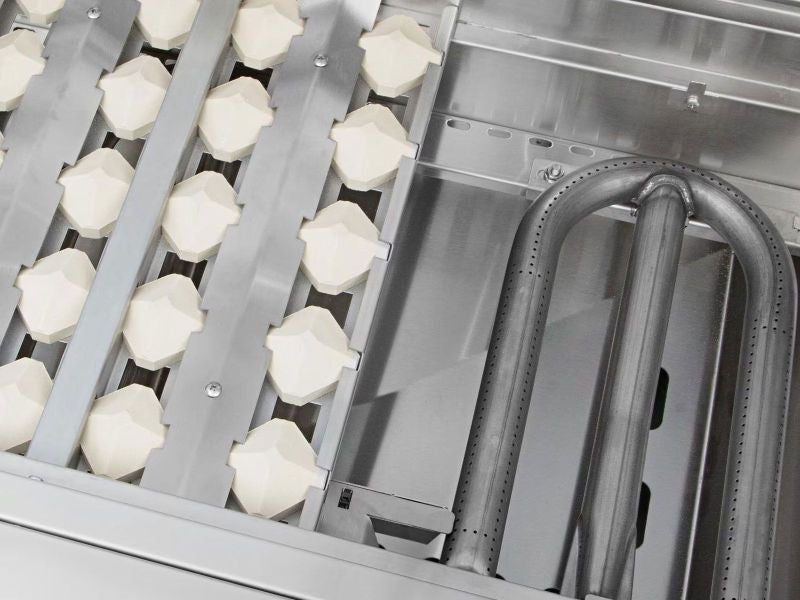 Delta Heat 32″ 3-Burner Built-In Grill w/ Rotisserie & Sear Burner – Black Control Panel