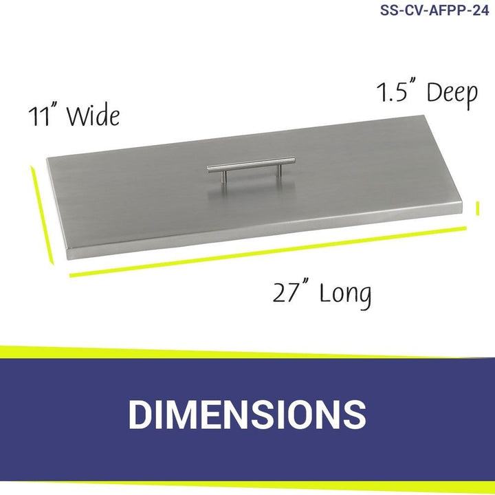 American Fire Glass 24" x 8" Rectangular Stainless Steel Drop-In Pan with AWEIS System -  Bundle