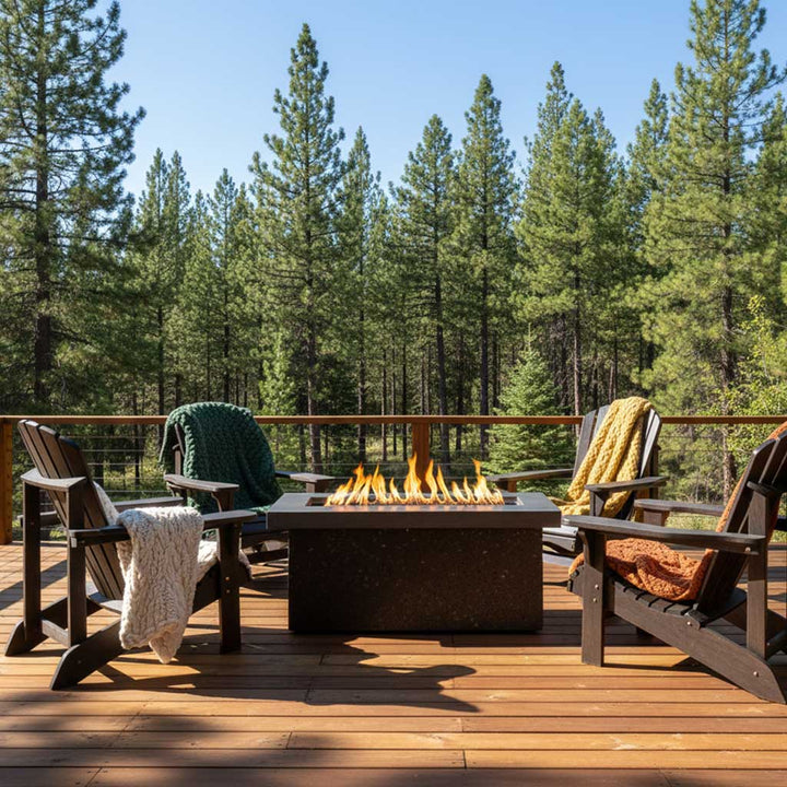 Outdoor Greatroom - Grey Key Largo Linear Gas Fire Pit Table