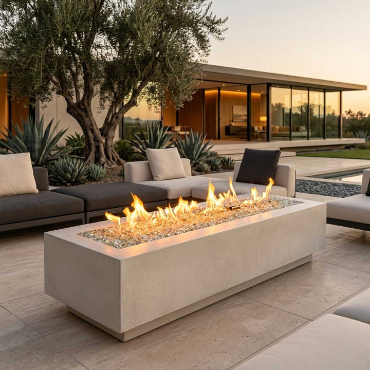 Cove 72" Linear Gas Fire Pit Table with Crystal Fire® Burner