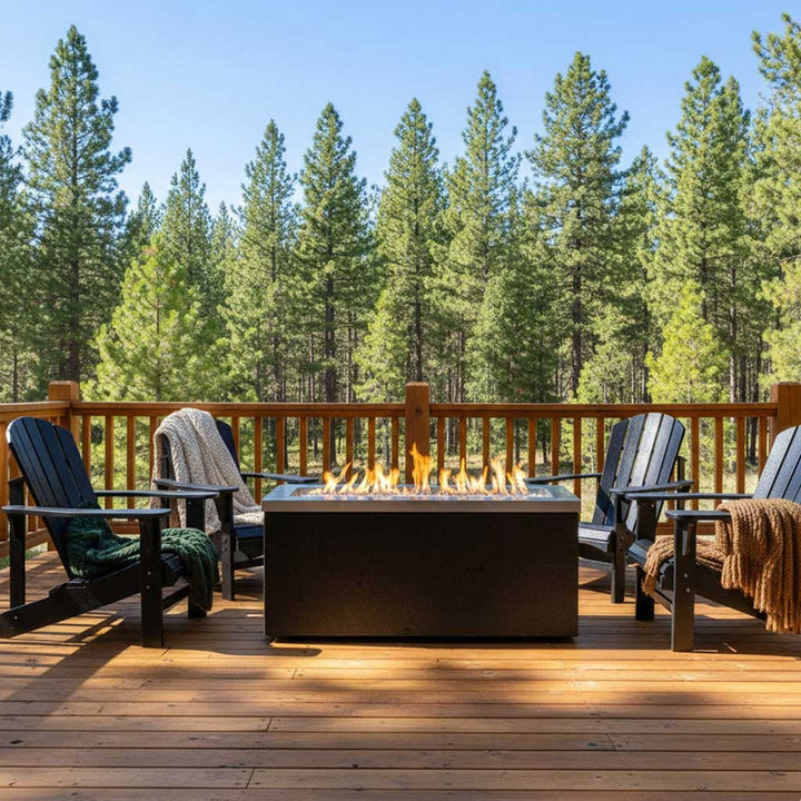 Outdoor Greatroom - Stainless Steel Key Largo Linear Gas Fire Pit Table