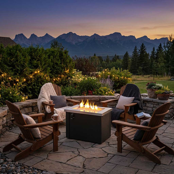 Outdoor Greatroom - Providence Fire Pit Table with Stainless Steel Top