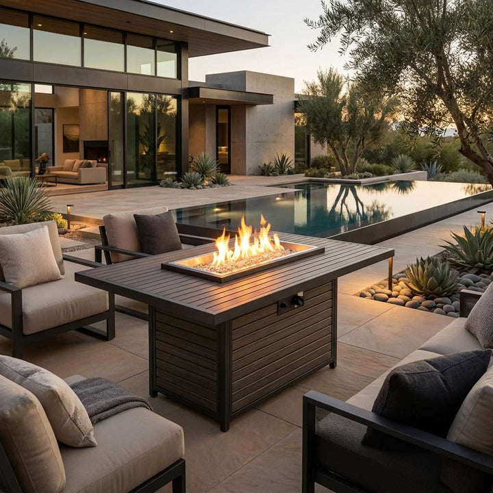 Outdoor Greatroom - Brooks Rectangular Gas Fire Pit Table