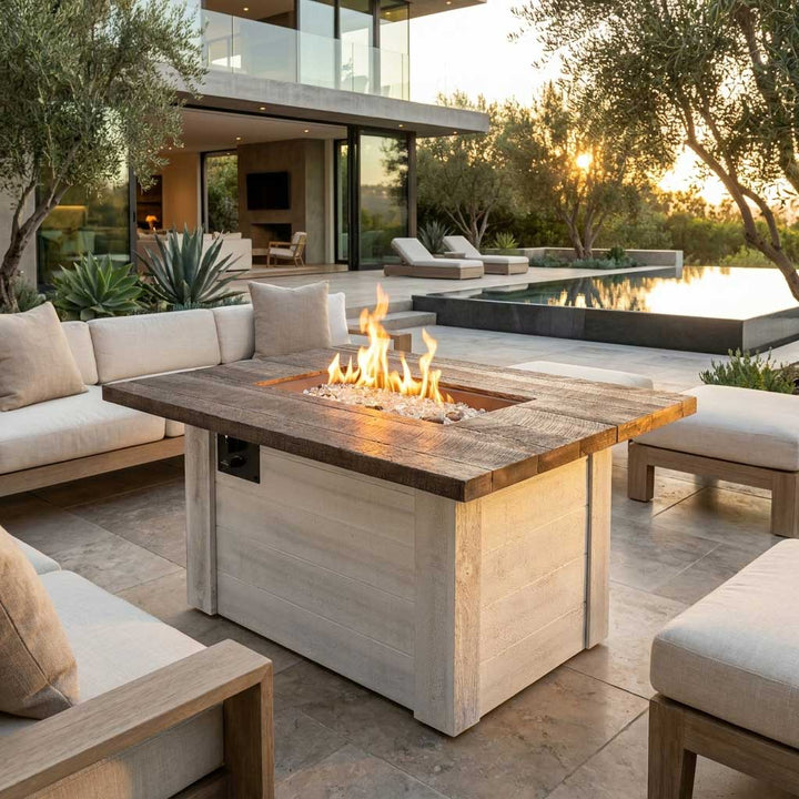 Outdoor Greatroom - Alcott Rectangular Gas Fire Pit Table