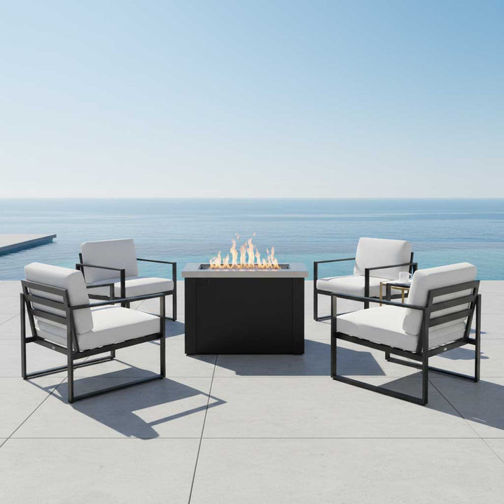 Outdoor Greatroom - Providence Fire Pit Table with Stainless Steel Top