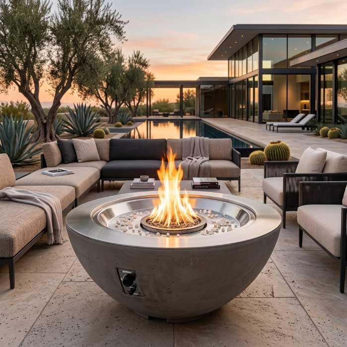 Cove 42" Bowl Gas Fire PIt in Midnight Mist