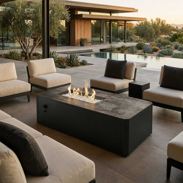 Outdoor Greatroom - Kinney Rectangular Gas Fire Pit Table