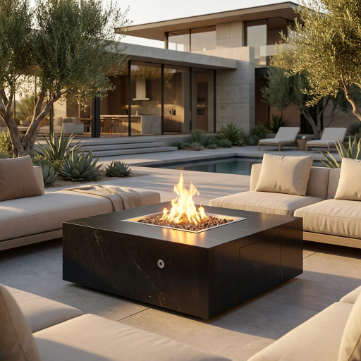 COOKE Famosa Fire Pit Table 48" x 48" x 18" - Stone Top