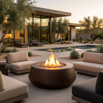 Archpot Belize Round Fire Table