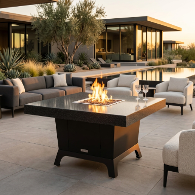 COOKE Parkway Fire Pit Table 48" x 48" x 30" - Stone Top