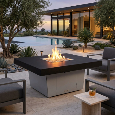 COOKE Parkway Fire Pit Table 48" x 48" x 21" - Aluminum Top