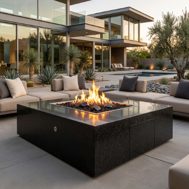 COOKE Famosa Fire Pit Table 60" x 72" x 18" - Stone Top