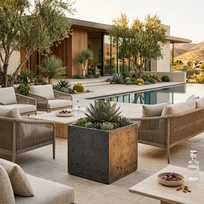 Torino Square Concrete Planter - Timeless Outdoor Style