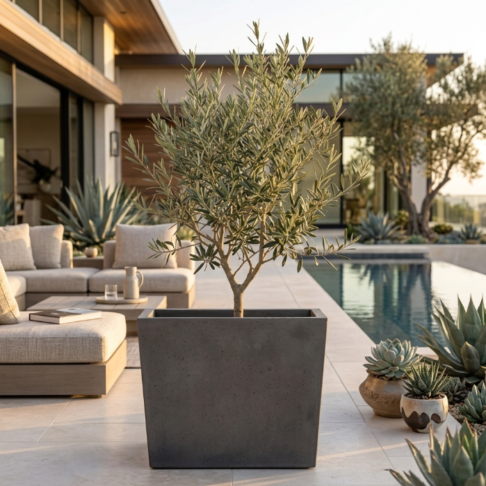 SICILY Tapered Concrete Planter – Modern Outdoor Elegance in Three Sizes