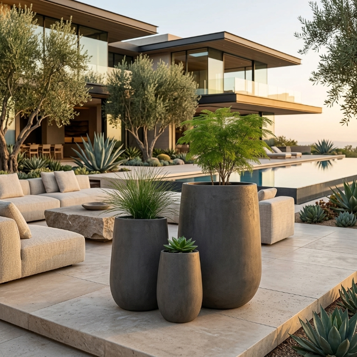 Veneto Tall Concrete Planters – Elevate Your Outdoor Design