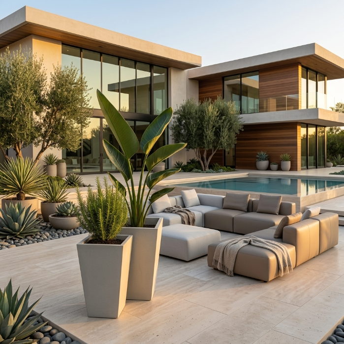Napoli Concrete Planter – Modern Outdoor Elegance in Two Sleek Sizes