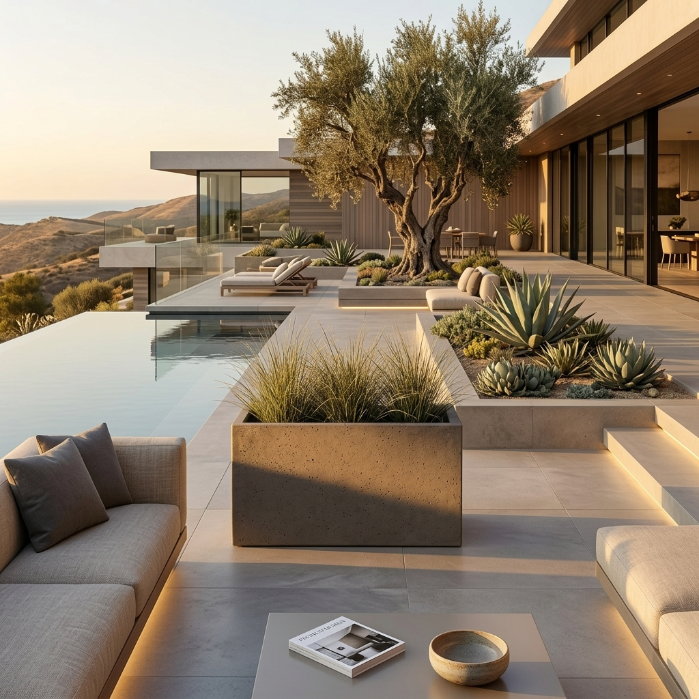 Capri Rectangular Concrete Planter - Modern Elegance for Outdoor Spaces