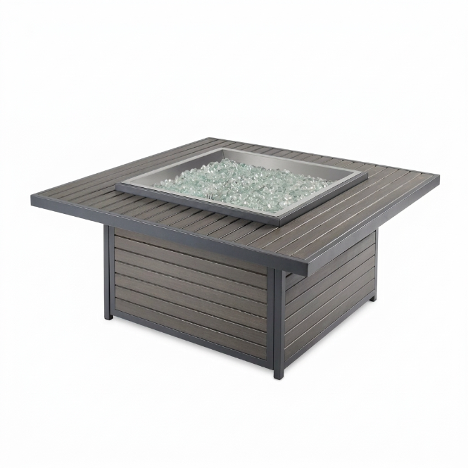 Brooks Square Taupe Fire Pit Table