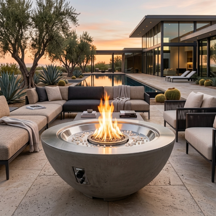 Cove 42" Bowl Gas Fire PIt in Midnight Mist