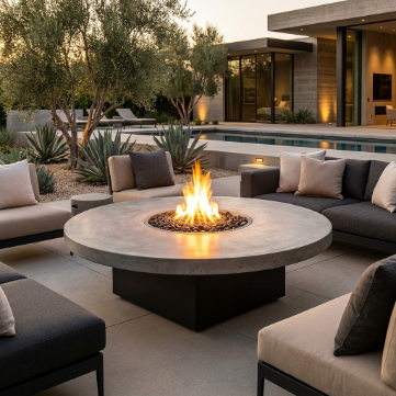 COOKE Bishop Fire Pit Table 60" Diameter x 30" - Stone Top