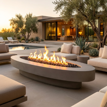 Archpot Midway Oval Low Fire Table