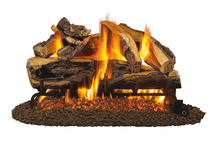 Real Fyre - Charred Rugged Split Oak Hearth Kit