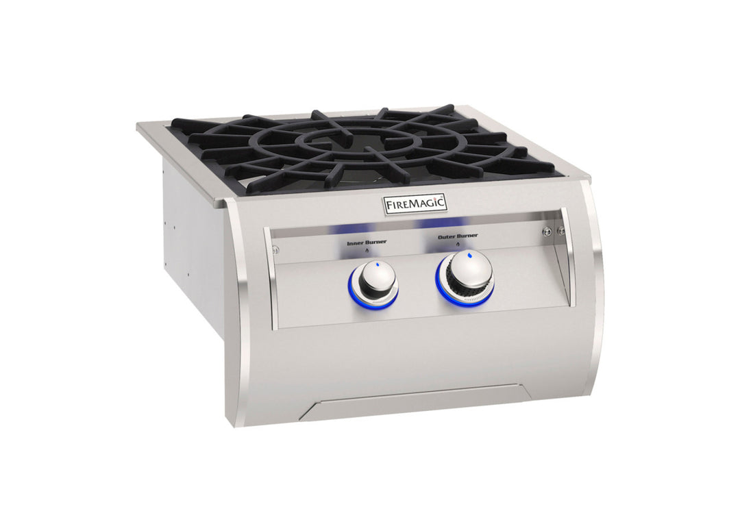 Fire Magic - 35” x 115” Contemporary Pre-Fab Grill Island Bundle with Double Drawer Cut-out - Custom BBQ Island