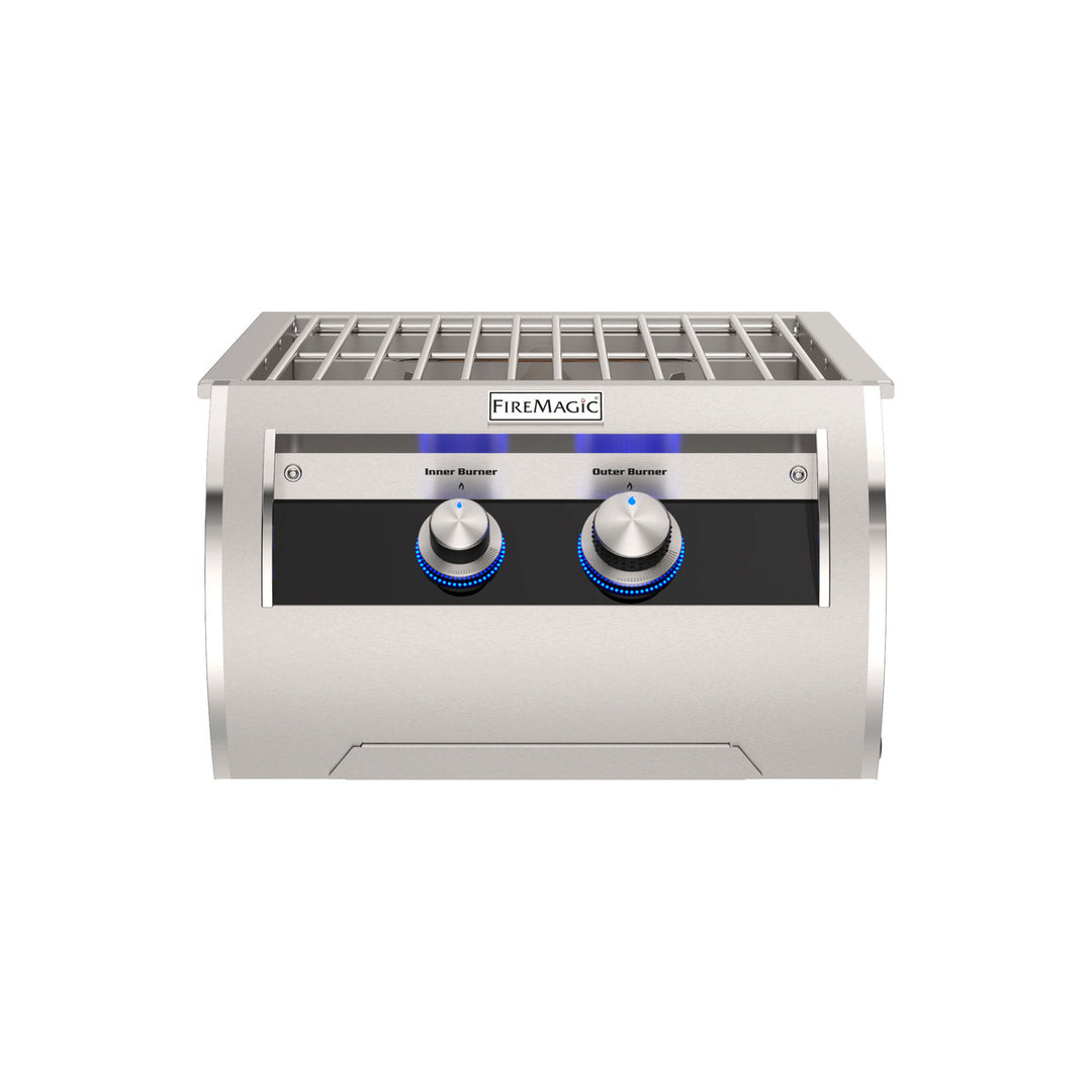 Fire Magic - 35” x 115” Contemporary Pre-Fab Grill Island Bundle with Double Drawer Cut-out - Custom BBQ Island