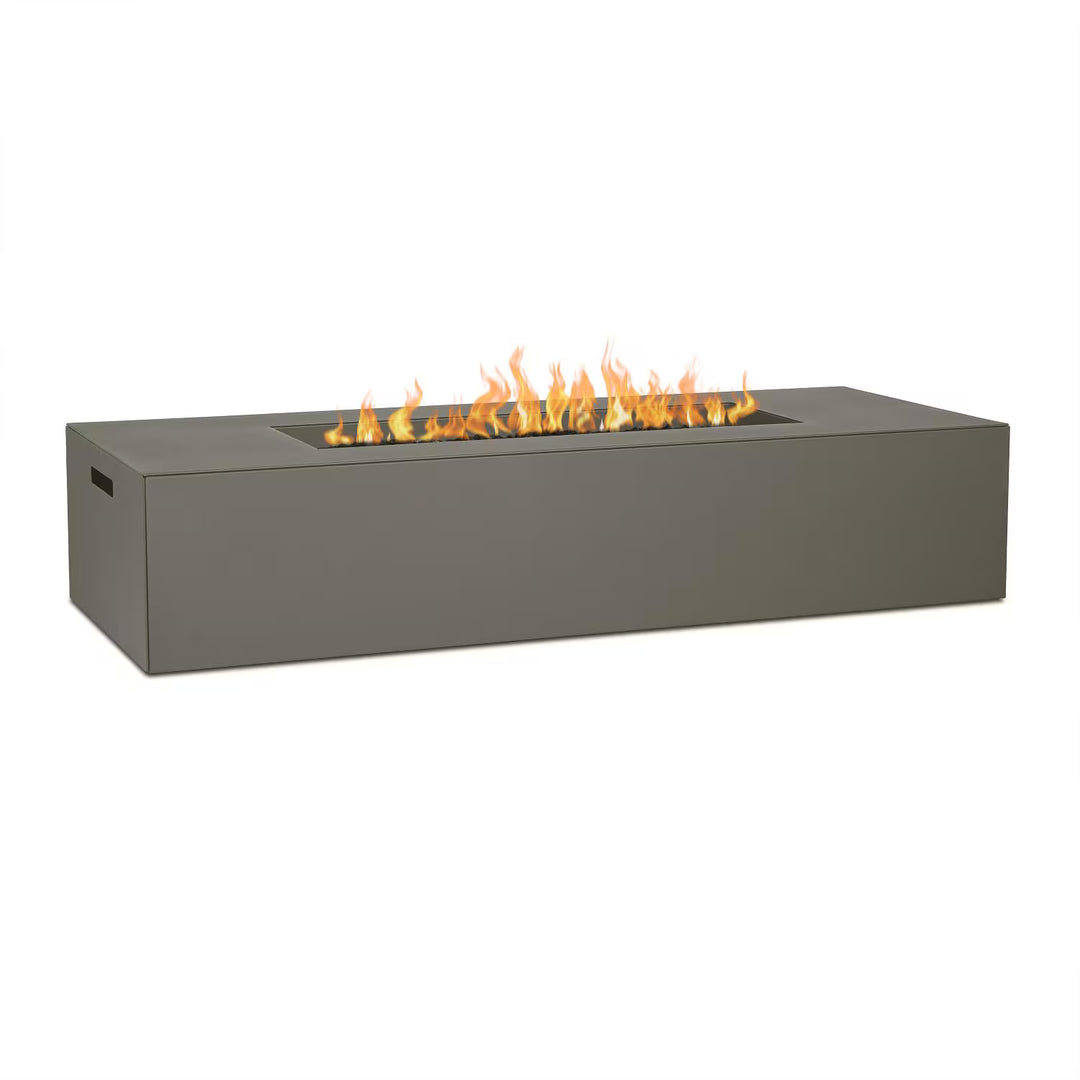 Covewood 72-Inch Low Large Rectangular Aluminum Natural Gas Fire Table in Cloud Gray (Ships Propane with Conversion Kit)