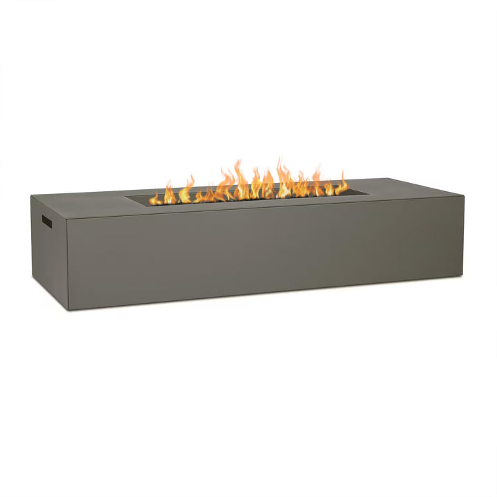 Covewood 72-Inch Low Large Rectangular Aluminum Natural Gas Fire Table in Cloud Gray (Ships Propane with Conversion Kit)