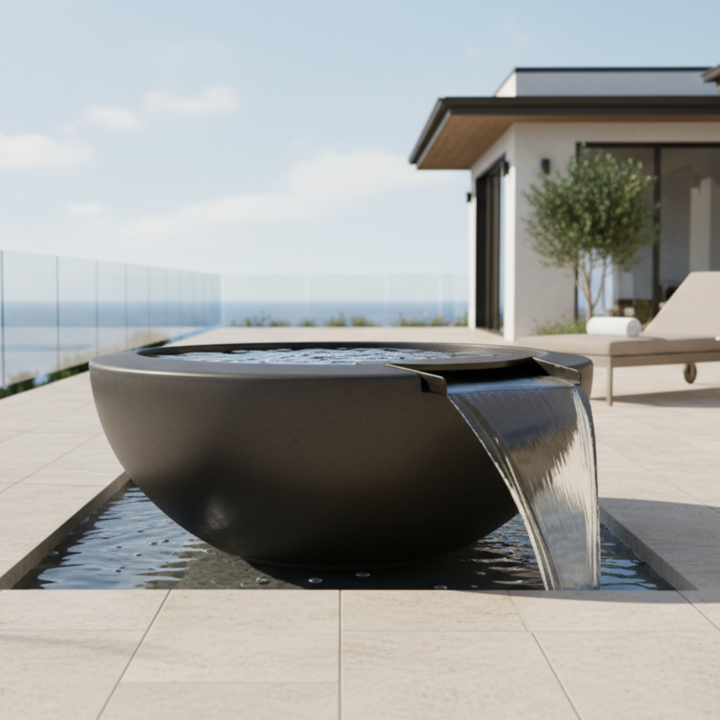 Legacy Round Water Bowl 48X20 in GFRC Concrete by Archpot