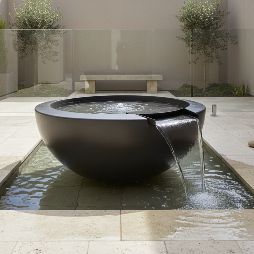 Legacy Round Water Bowl 48X20 in GFRC Concrete by Archpot