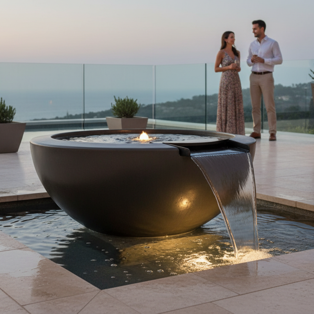 Legacy Round Water Bowl 48X20 in GFRC Concrete by Archpot