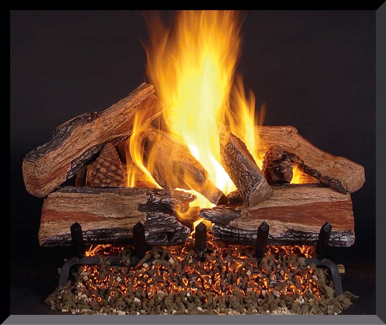 Rasmussen Flaming Ember XTRA Vented Hearth Kit - Painted Black - Multiple Sizes