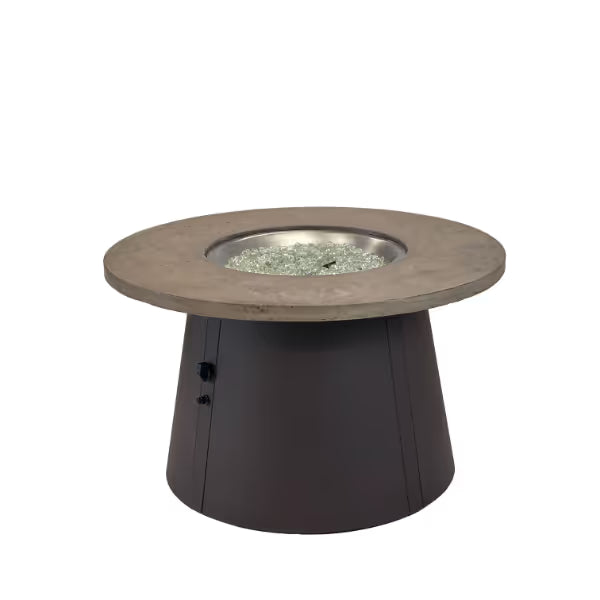 Outdoor GreatRoom Cirvalo 42" Round Gas Fire Pit Table – Fossil Brown Top & Brown Base