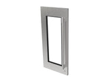 Perlick G5 Luxe 15" Stainless Steel Glass Door Panel with Knurled Handle – Left Hinge, Locking
