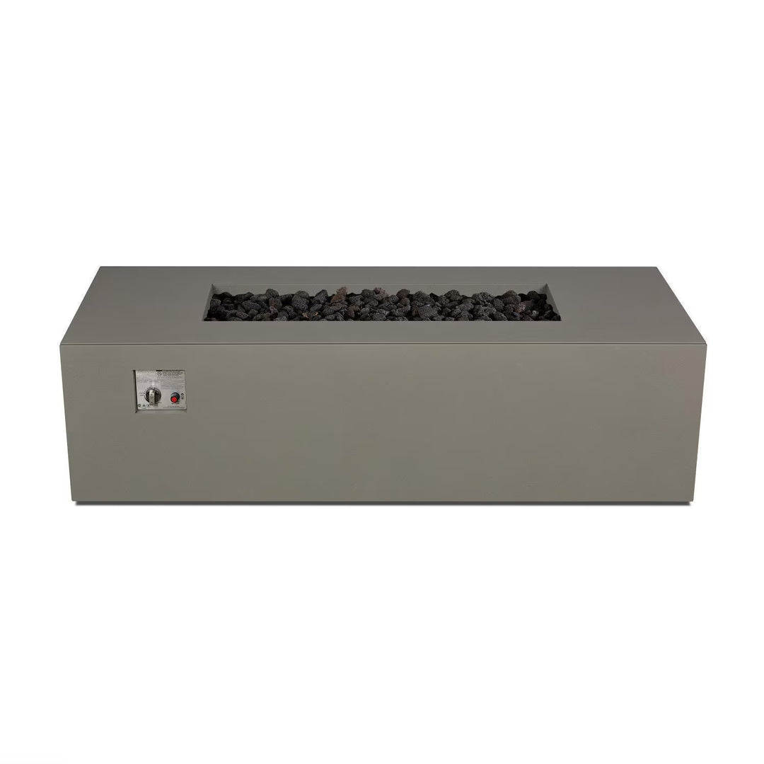 Real Flame 72-Inch Rectangular Aluminum Propane Fire Pit Table – Cloud Gray