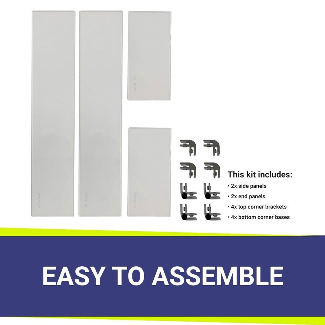 American Fire Glass  24" Rectangular Glass Wind and Flame Guard
