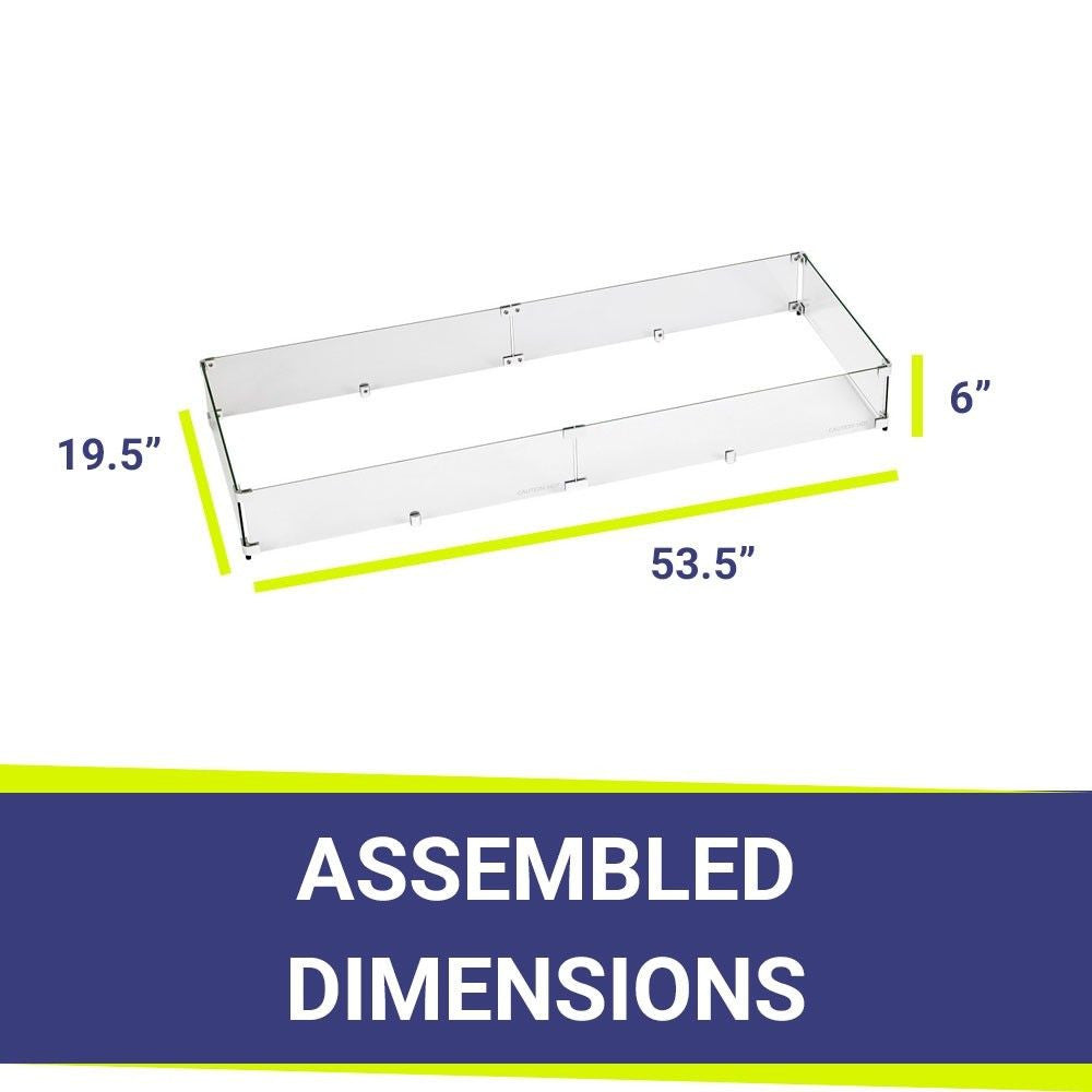 American Fire Glass 48" x 14" Rectangular Stainless Steel Drop-In Pan with AWEIS System - Bundle