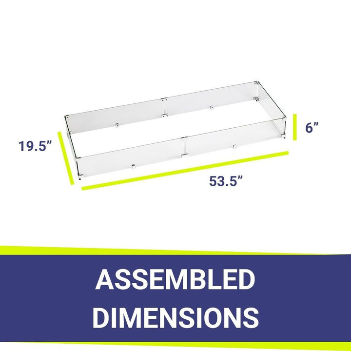 American Fire Glass 48" x 14" Rectangular Stainless Steel Drop-In Pan with AWEIS System - Bundle