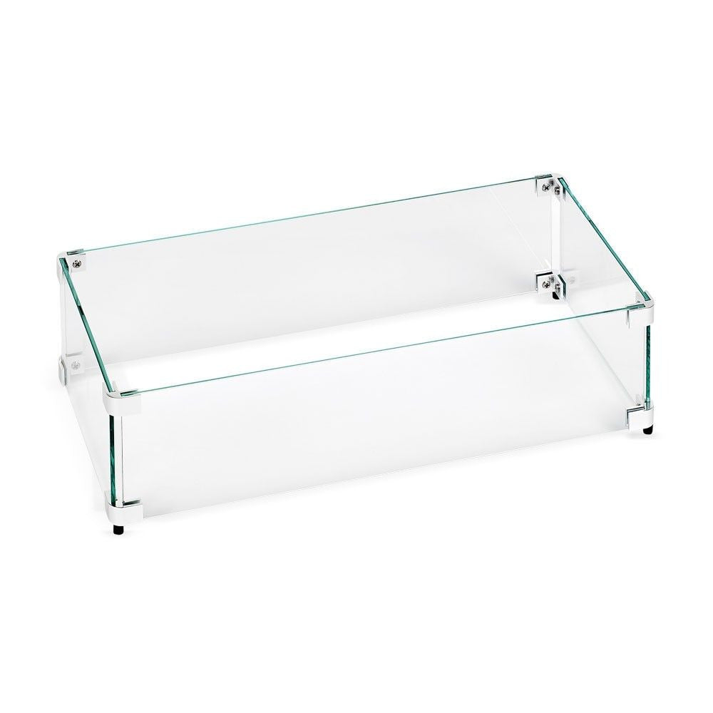American Fire Glass 18" x 6" Rectangular Stainless Steel Drop-in Fire Pit Pan With Electric Ignition System kit, CSA Certified - Bundle