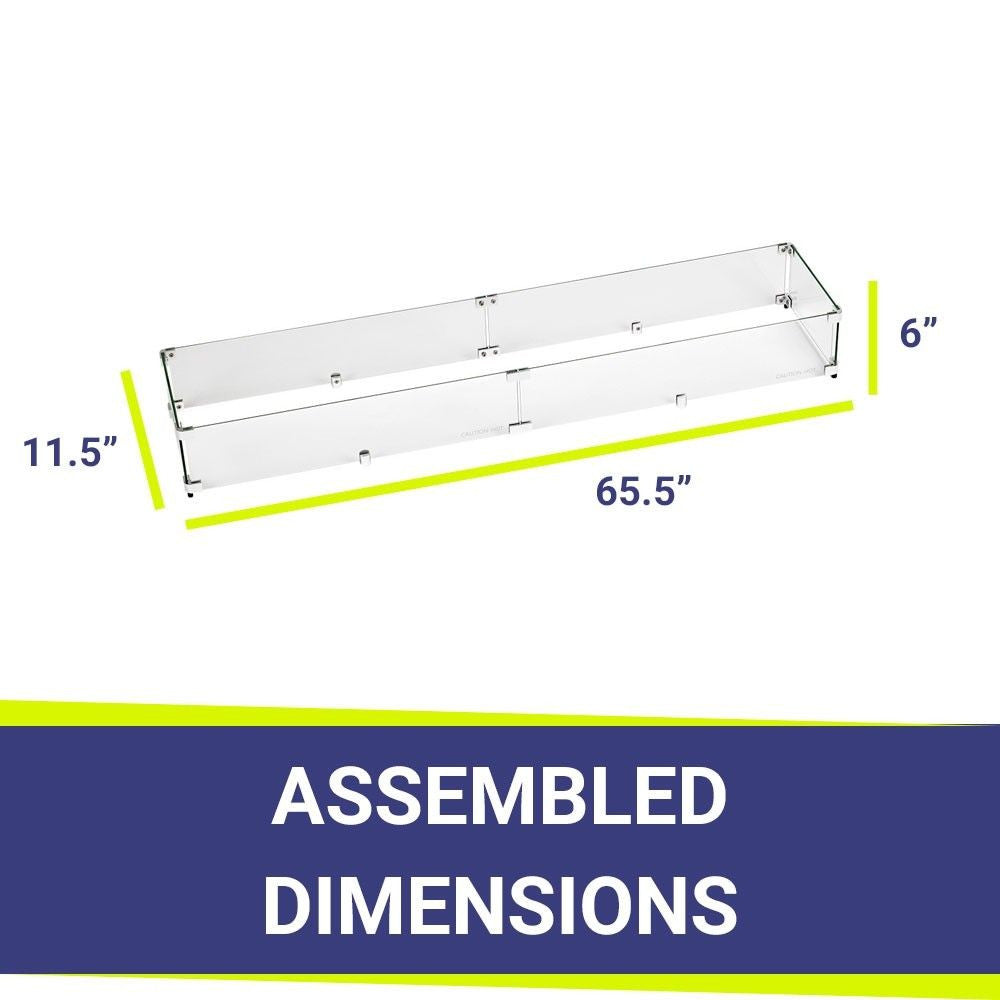 American Fire Glass 60" x 6" Stainless Steel Linear Channel Drop-In Pan with AWEIS System - Bundle