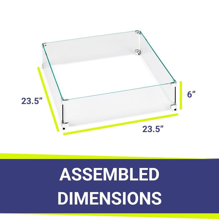 American Fire Glass 18" Square Stainless Steel Drop-In Pan with AWEIS System (12 Ring) - Bundle