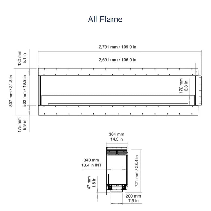 EcoSmart Fire Flex 104LC Left Corner Indoor/Outdoor Fireplace Insert - Ethanol Fuel