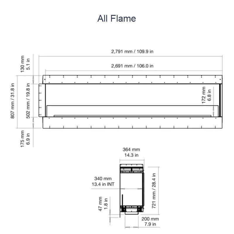 EcoSmart Fire Flex 104RC Right Corner Indoor/Outdoor Fireplace Insert - Ethanol Fuel
