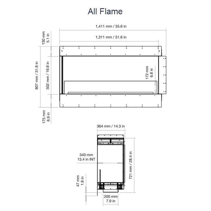 EcoSmart Fire Flex 50LC Left Corner Indoor/Outdoor Fireplace Insert - Ethanol Fuel