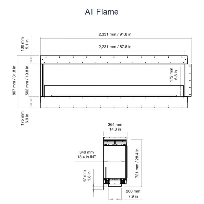 EcoSmart Fire Flex 86LC Left Corner Indoor/Outdoor Fireplace Insert - Ethanol Fuel