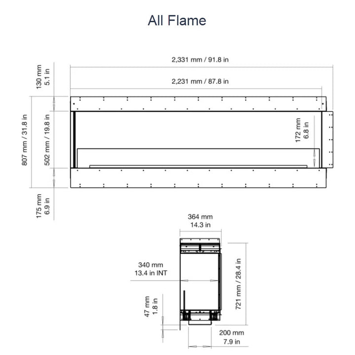 EcoSmart Fire Flex 86LC Left Corner Indoor/Outdoor Fireplace Insert - Ethanol Fuel