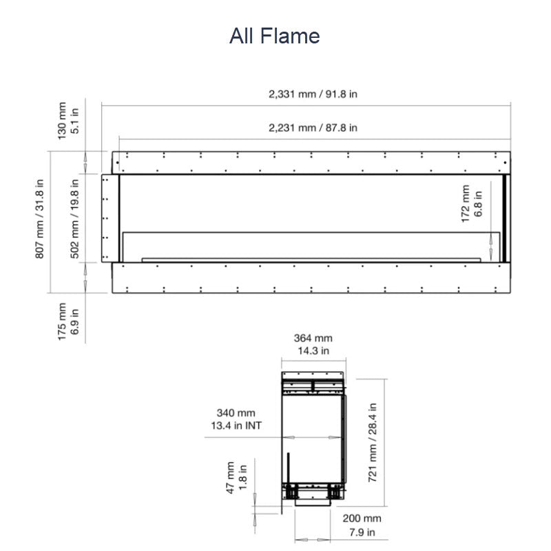 EcoSmart Fire Flex 86RC Right Corner Indoor/Outdoor Fireplace Insert - Ethanol Fuel